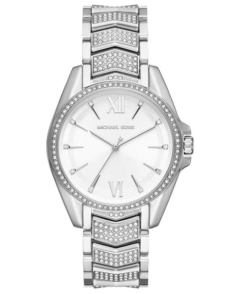 women's whitney stainless steel pave bracelet watch 38mm michael kors|Women's Whitney Stainless Steel Pave Bracelet Watch 38mm.